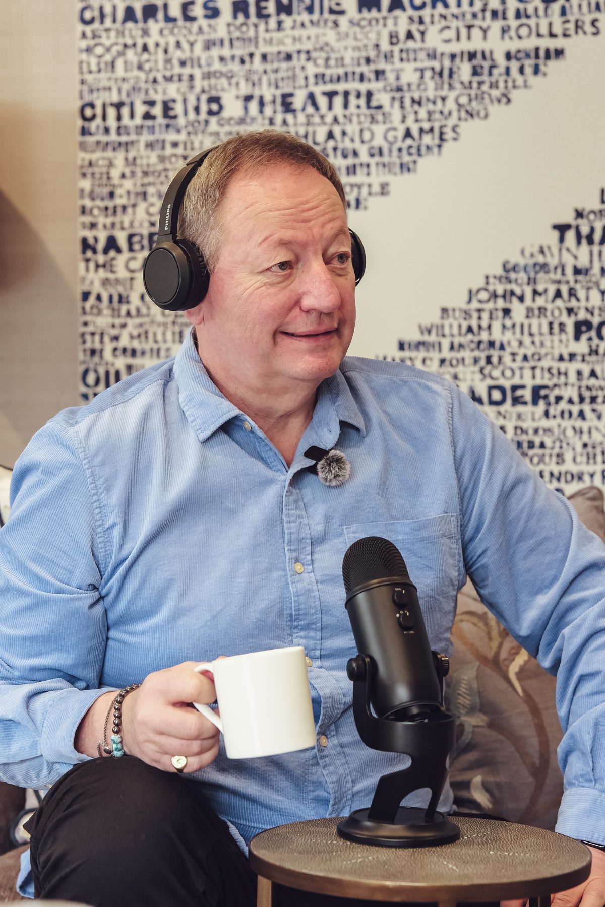Mike Anderson recording the Whistle to Work podcast